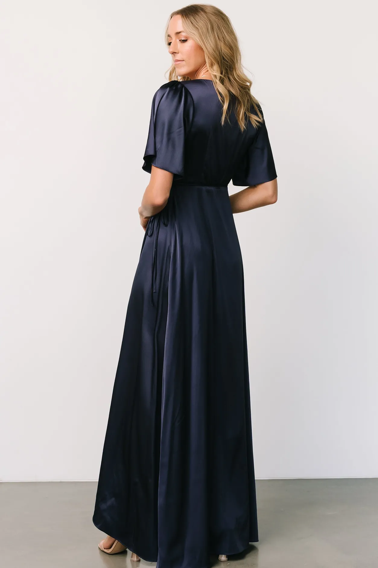 Best Baltic Born Vara Satin Maxi Wrap Dress | Navy