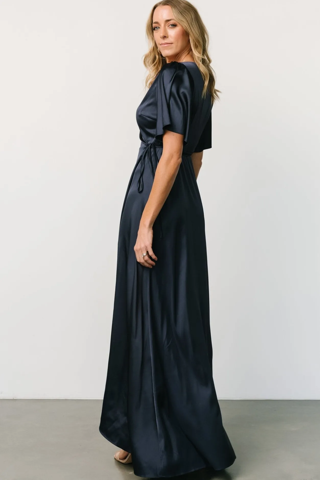 Best Baltic Born Vara Satin Maxi Wrap Dress | Navy