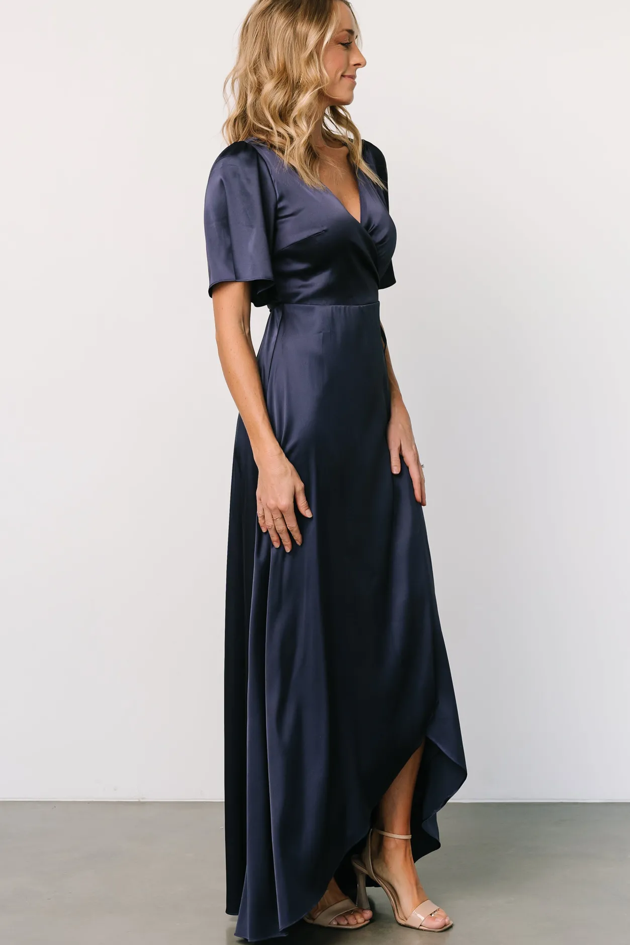 Best Baltic Born Vara Satin Maxi Wrap Dress | Navy