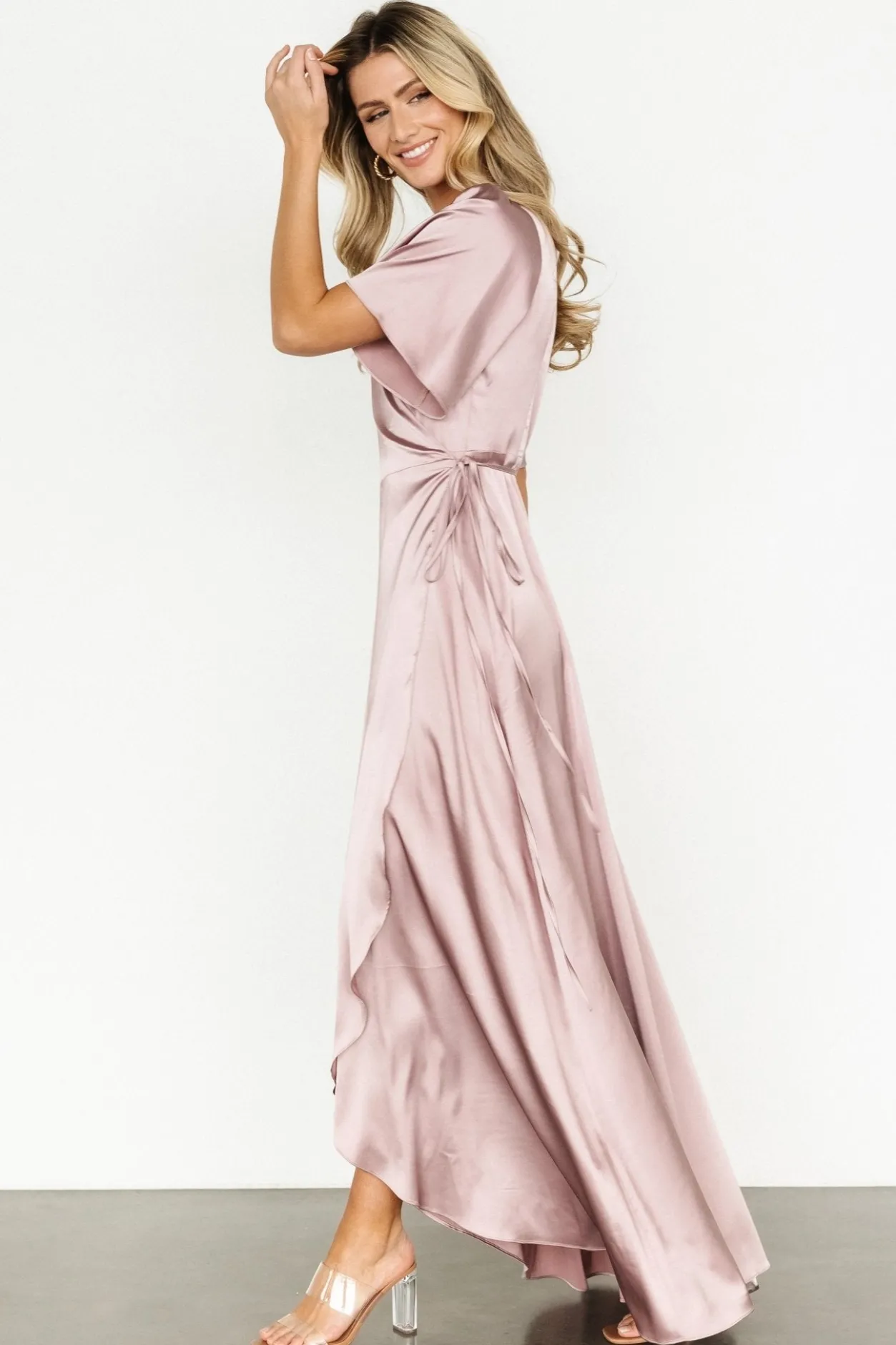 Sale Baltic Born Vara Satin Maxi Wrap Dress | Lilac