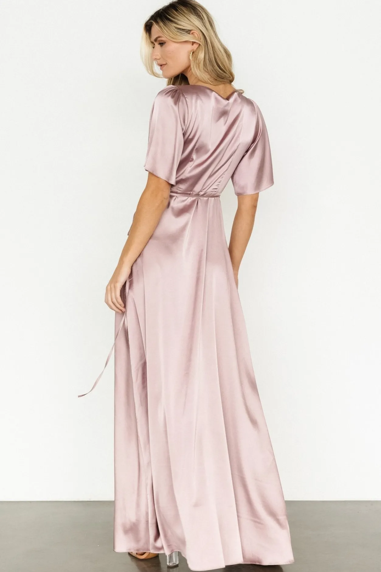 Sale Baltic Born Vara Satin Maxi Wrap Dress | Lilac