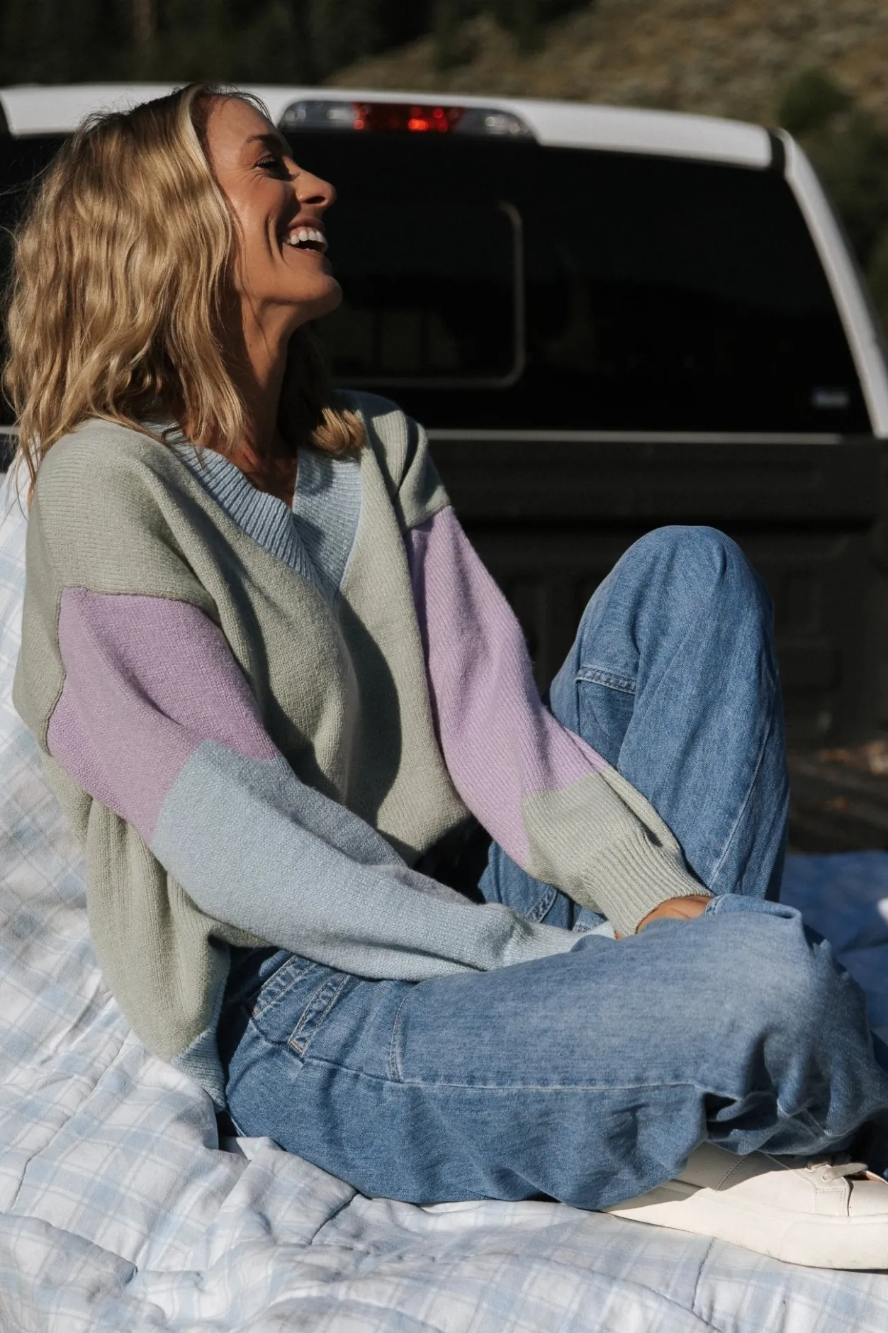 Clearance Baltic Born Varsity Color Block Sweater | Sage