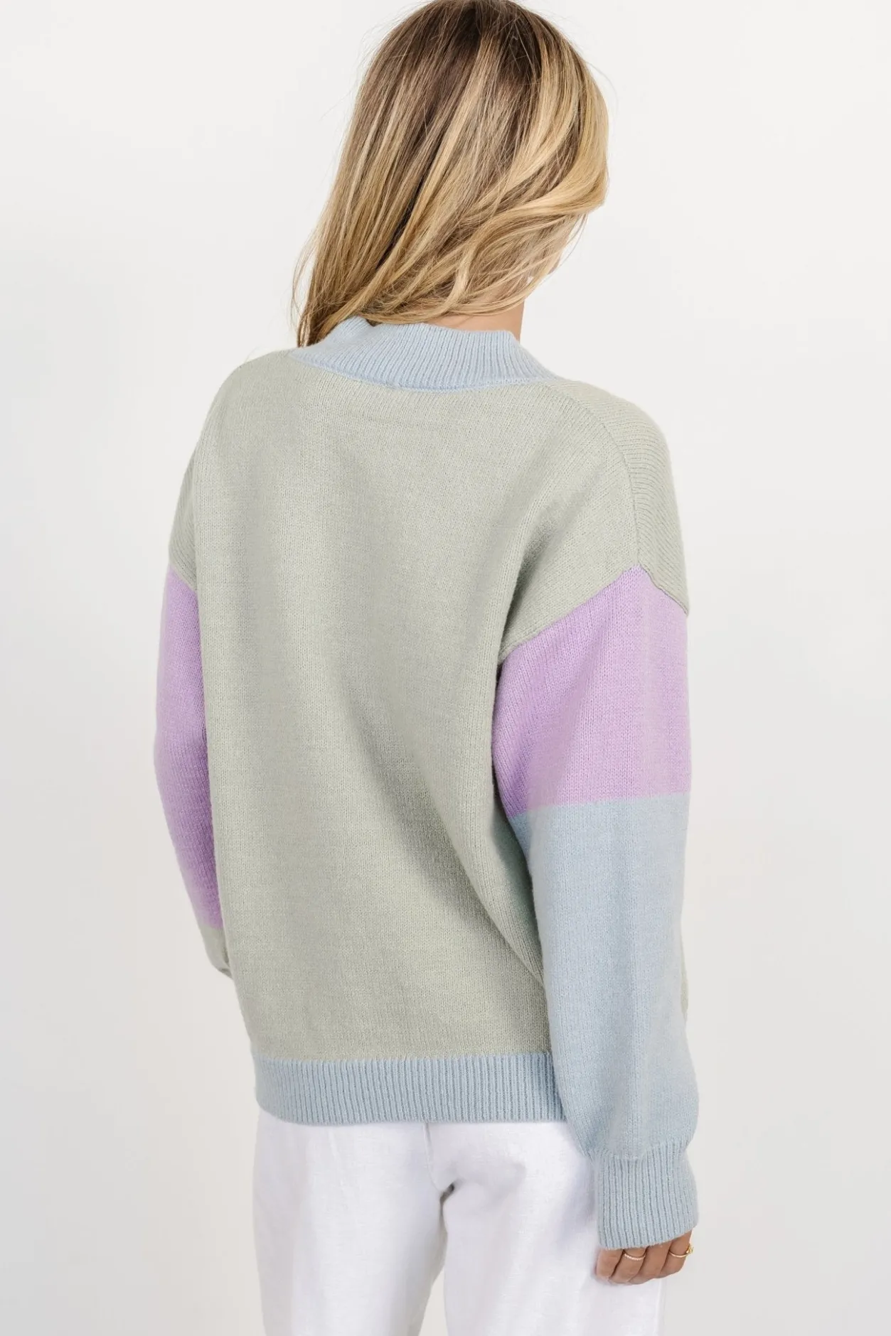 Clearance Baltic Born Varsity Color Block Sweater | Sage