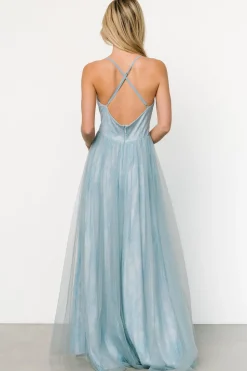 Best Baltic Born Vasia Lace Tulle Maxi Dress | Soft Blue SoftBlue