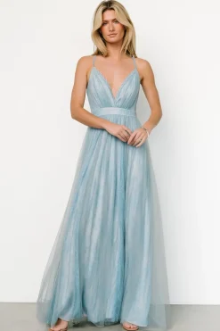 Best Baltic Born Vasia Lace Tulle Maxi Dress | Soft Blue SoftBlue