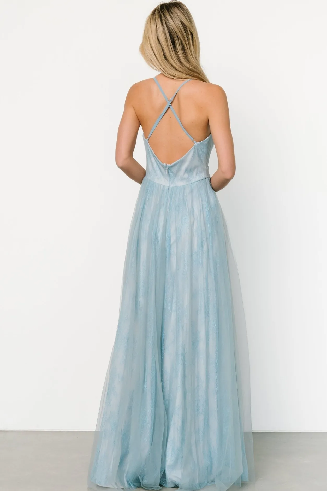 Best Baltic Born Vasia Lace Tulle Maxi Dress | Soft Blue SoftBlue