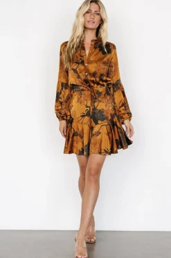 Hot Baltic Born Venice Short Dress | Gold Floral GoldFloral