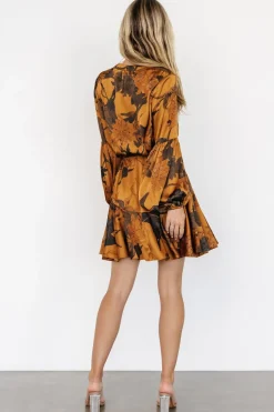 Hot Baltic Born Venice Short Dress | Gold Floral GoldFloral
