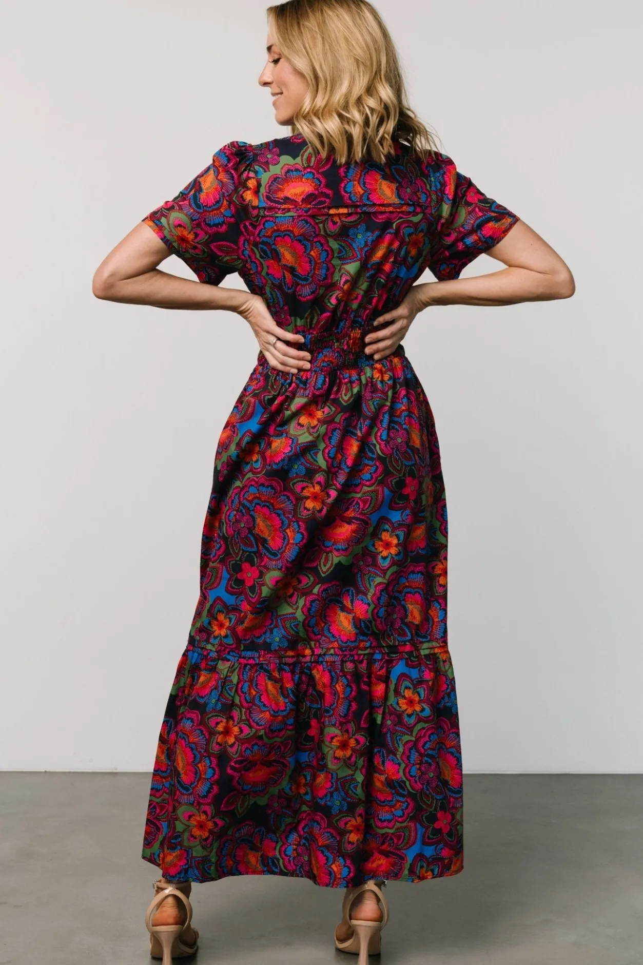 Clearance Baltic Born Vera Maxi Dress | Midnight Fuchsia Print MidnightFuchsiaPrint