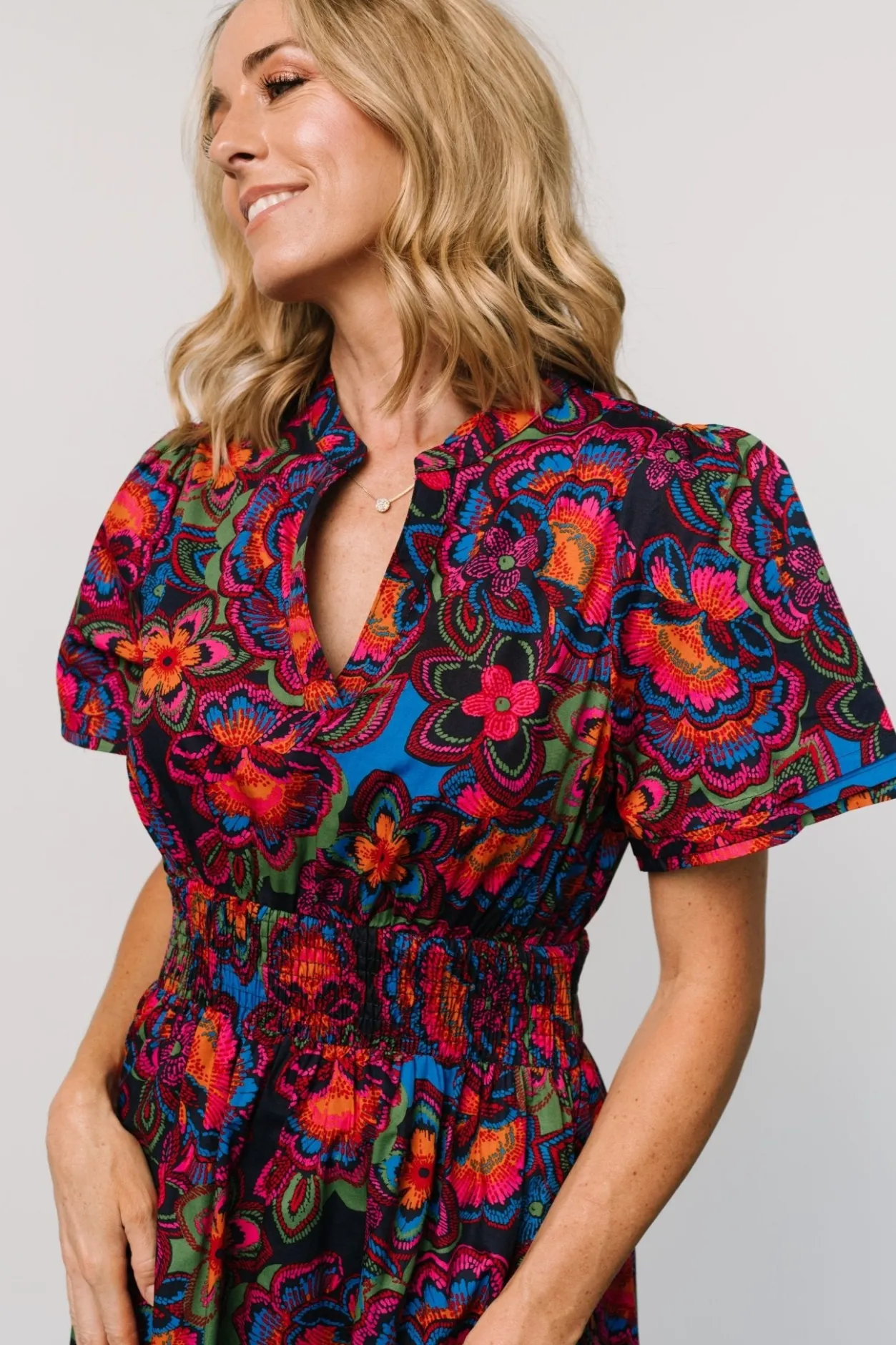 Clearance Baltic Born Vera Maxi Dress | Midnight Fuchsia Print MidnightFuchsiaPrint