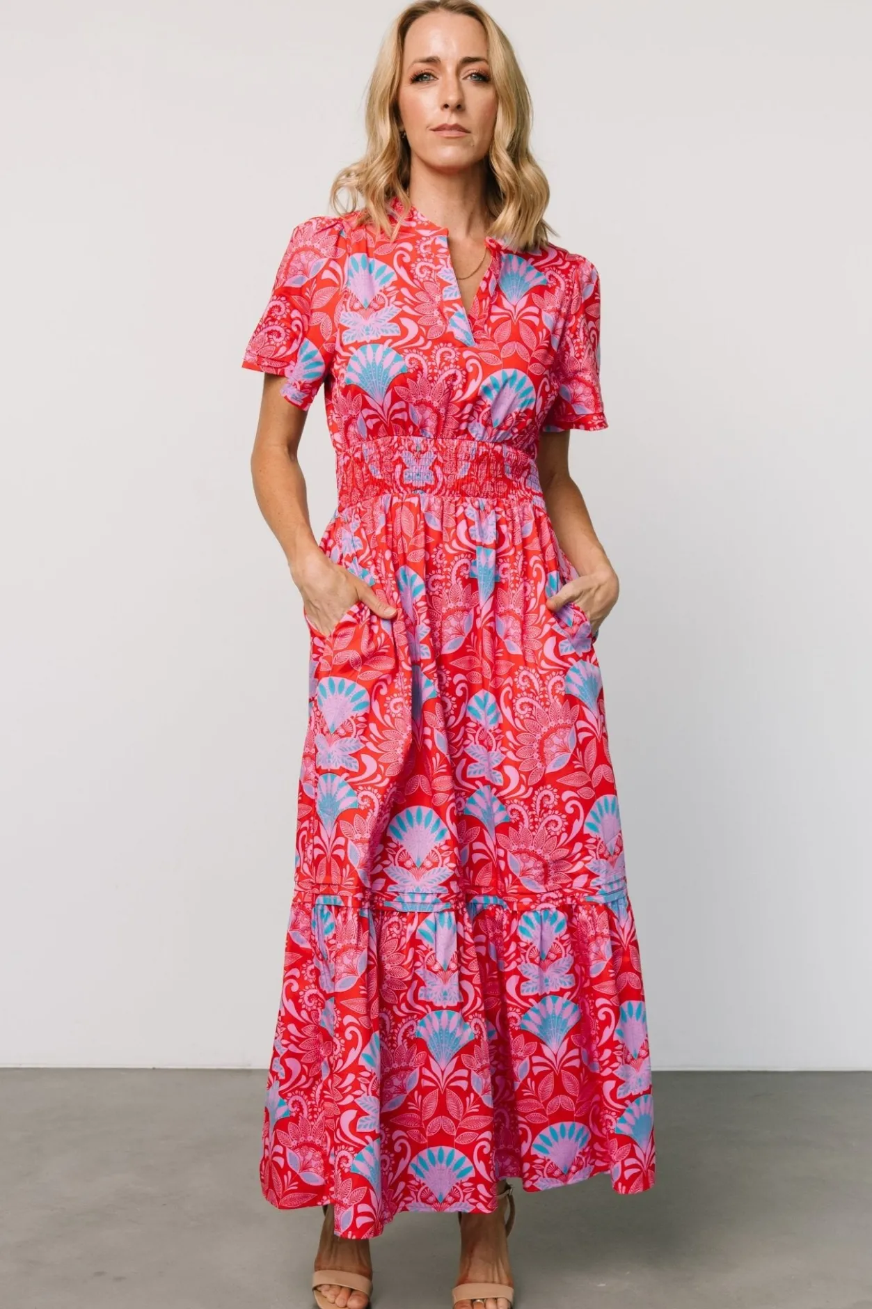 Hot Baltic Born Vera Maxi Dress | Red Multi Print RedMultiPrint