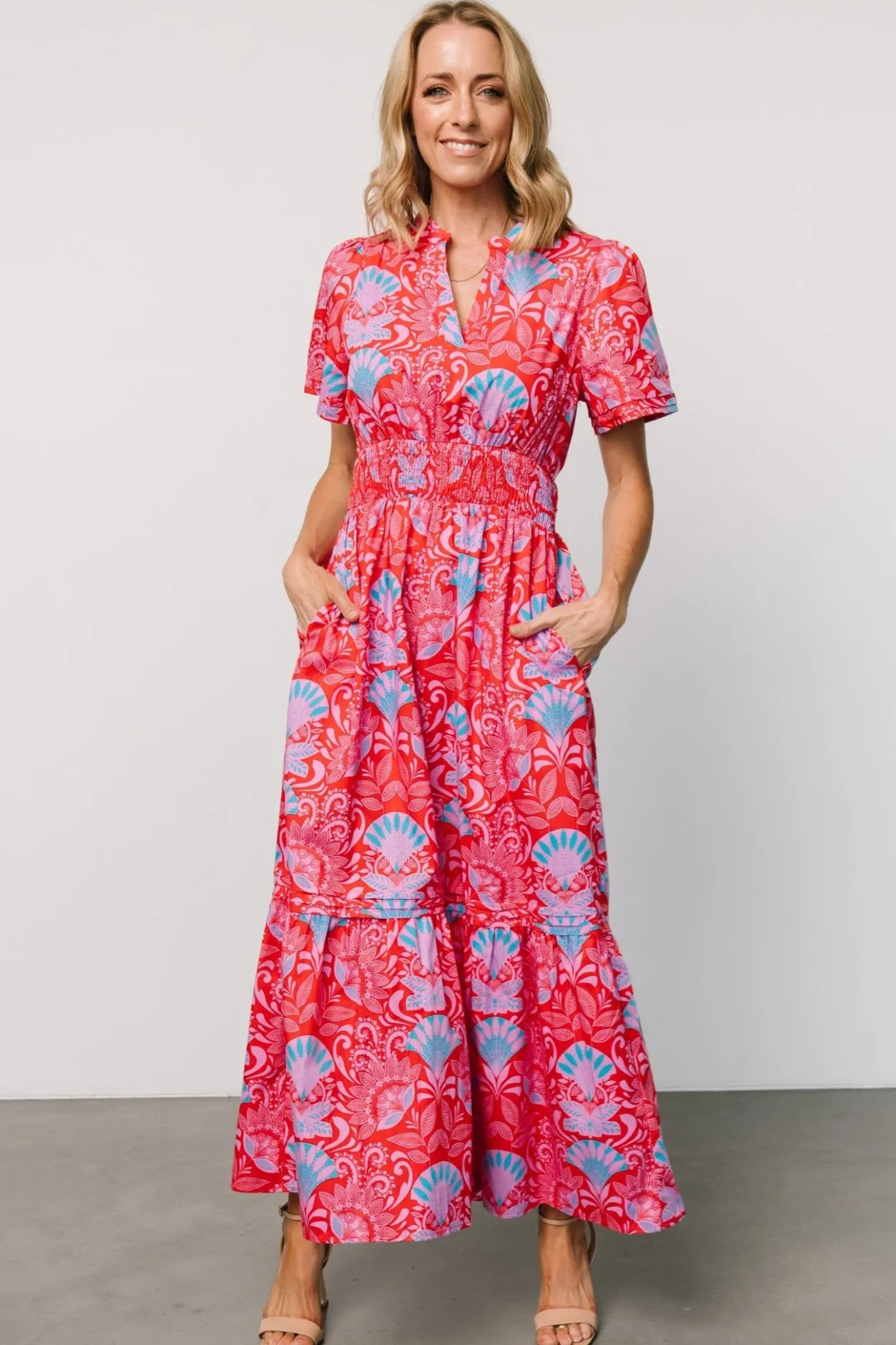 Hot Baltic Born Vera Maxi Dress | Red Multi Print RedMultiPrint