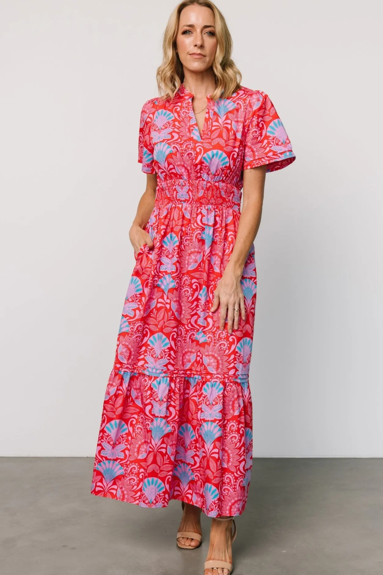 Hot Baltic Born Vera Maxi Dress | Red Multi Print RedMultiPrint