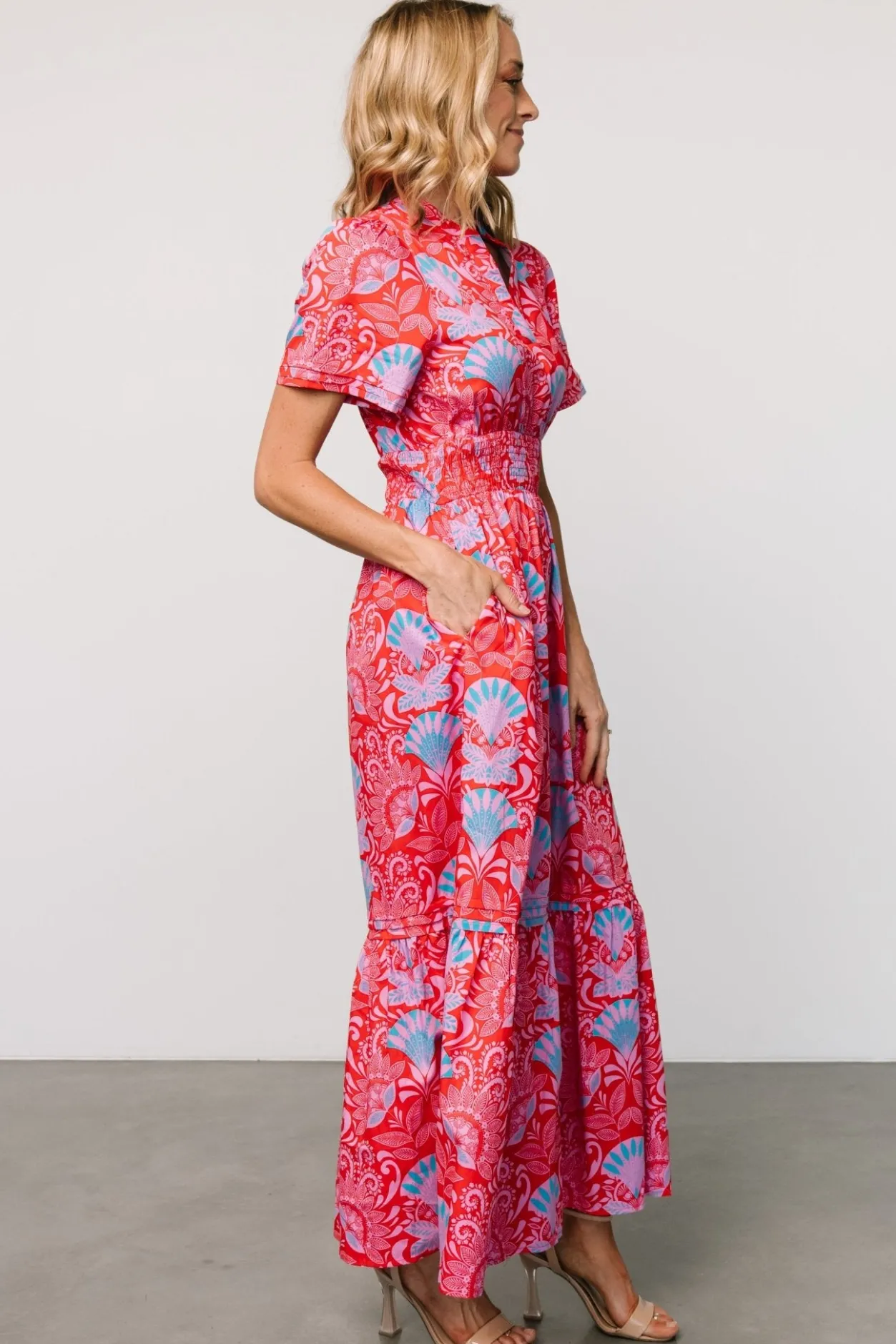 Hot Baltic Born Vera Maxi Dress | Red Multi Print RedMultiPrint