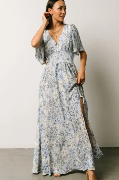 Online Baltic Born Verona Smocked Maxi Dress | White + Blue Print White+BluePrint