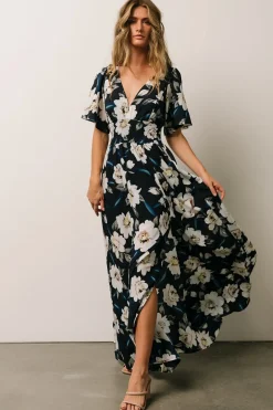 Online Baltic Born Verona Smocked Maxi Dress | Navy + White Floral Navy+WhiteFloral