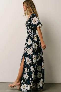 Online Baltic Born Verona Smocked Maxi Dress | Navy + White Floral Navy+WhiteFloral
