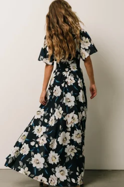 Online Baltic Born Verona Smocked Maxi Dress | Navy + White Floral Navy+WhiteFloral