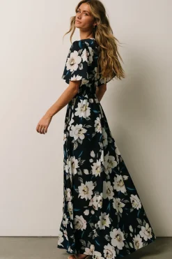 Online Baltic Born Verona Smocked Maxi Dress | Navy + White Floral Navy+WhiteFloral