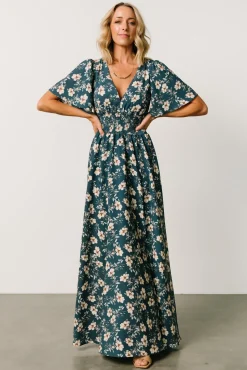Outlet Baltic Born Verona Smocked Maxi Dress | Slate Floral SlateFloral