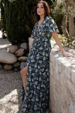 Outlet Baltic Born Verona Smocked Maxi Dress | Slate Floral SlateFloral