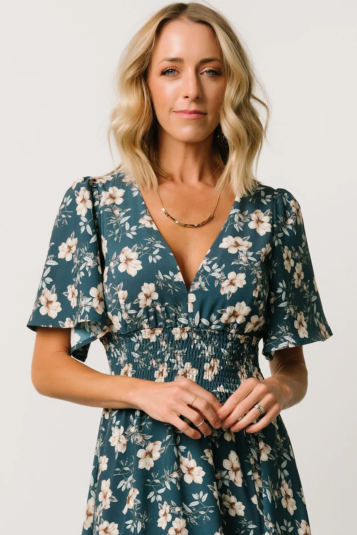 Outlet Baltic Born Verona Smocked Maxi Dress | Slate Floral SlateFloral