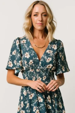 Outlet Baltic Born Verona Smocked Maxi Dress | Slate Floral SlateFloral