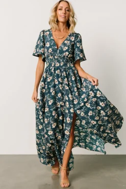 Outlet Baltic Born Verona Smocked Maxi Dress | Slate Floral SlateFloral