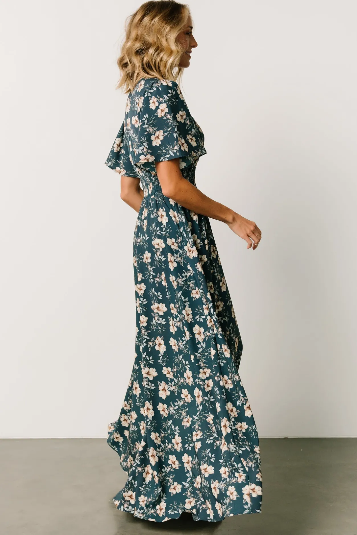 Outlet Baltic Born Verona Smocked Maxi Dress | Slate Floral SlateFloral