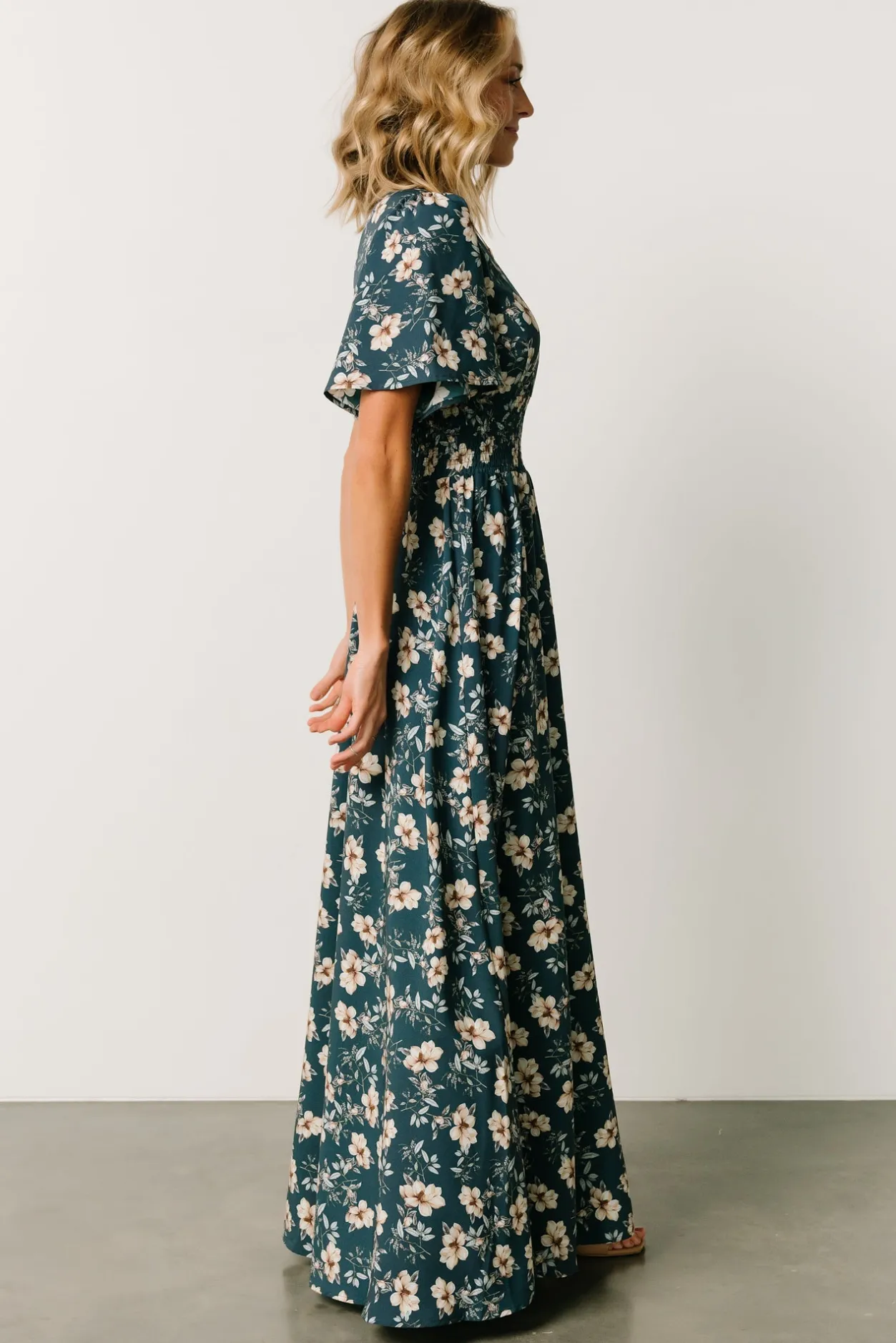 Outlet Baltic Born Verona Smocked Maxi Dress | Slate Floral SlateFloral