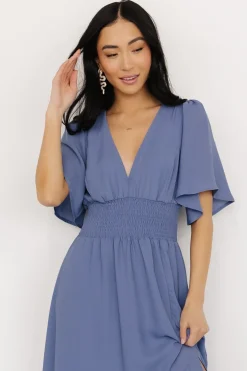 New Baltic Born Verona Smocked Maxi Dress | Blue