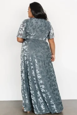 Sale Baltic Born Veronica Velvet Maxi Dress | Slate Blue SlateBlue