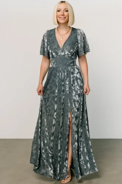 Sale Baltic Born Veronica Velvet Maxi Dress | Slate Blue SlateBlue