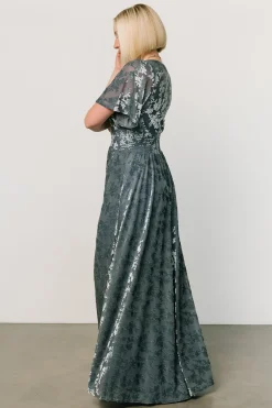 Sale Baltic Born Veronica Velvet Maxi Dress | Slate Blue SlateBlue