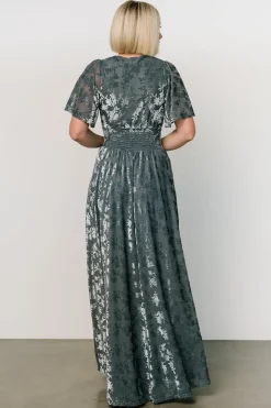 Sale Baltic Born Veronica Velvet Maxi Dress | Slate Blue SlateBlue