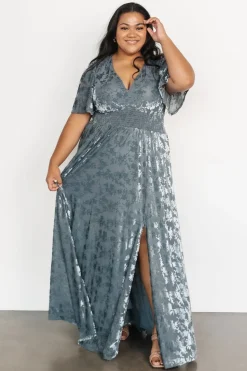 Sale Baltic Born Veronica Velvet Maxi Dress | Slate Blue SlateBlue