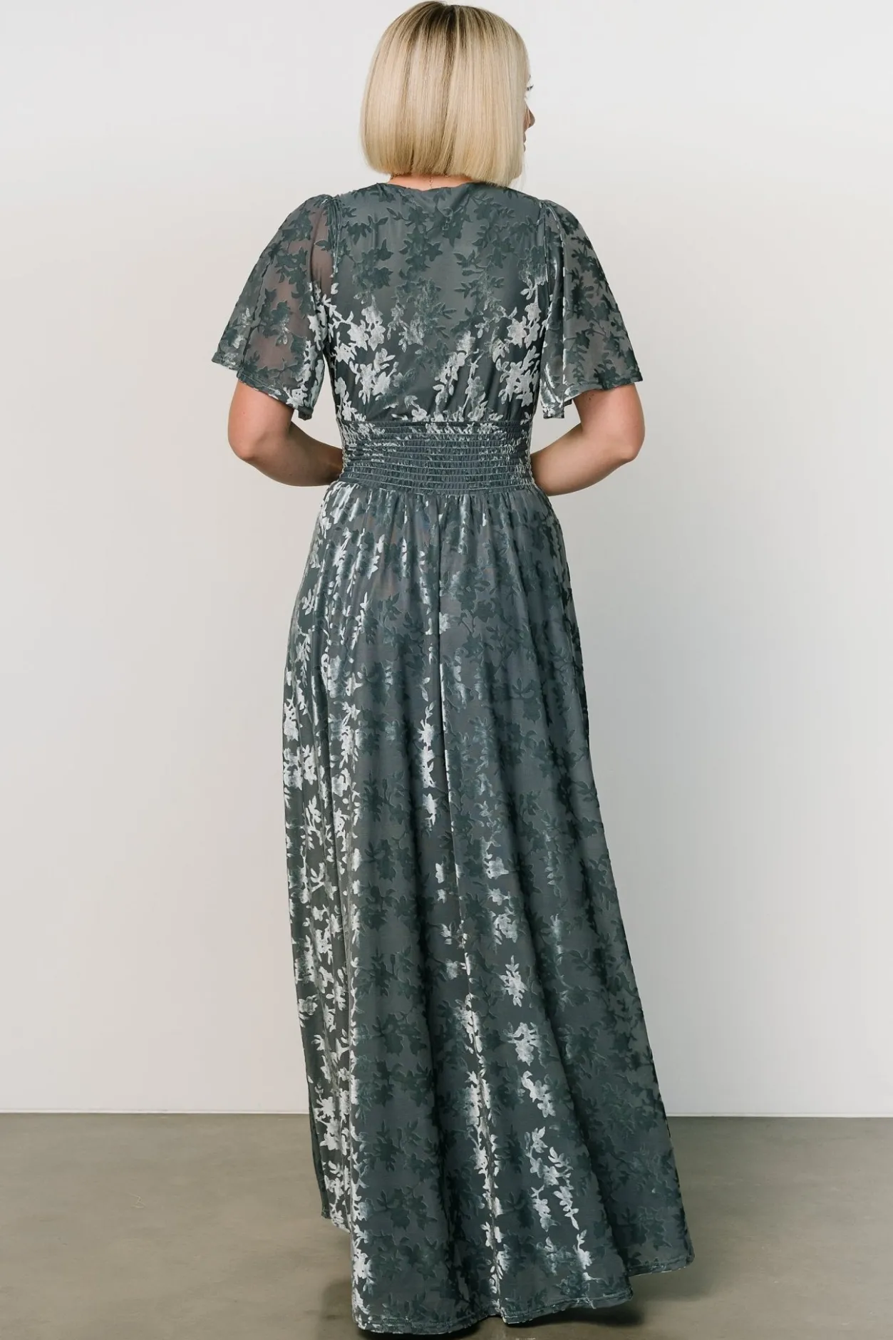 Sale Baltic Born Veronica Velvet Maxi Dress | Slate Blue SlateBlue