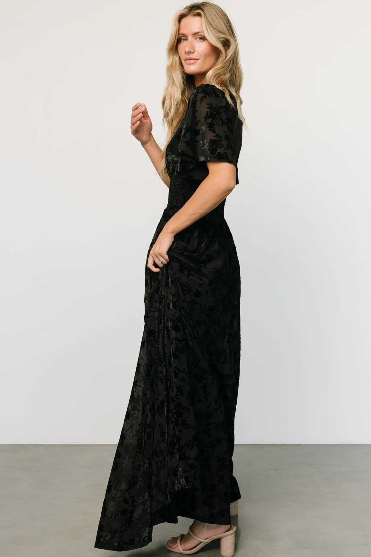 Clearance Baltic Born Veronica Velvet Maxi Dress | Black