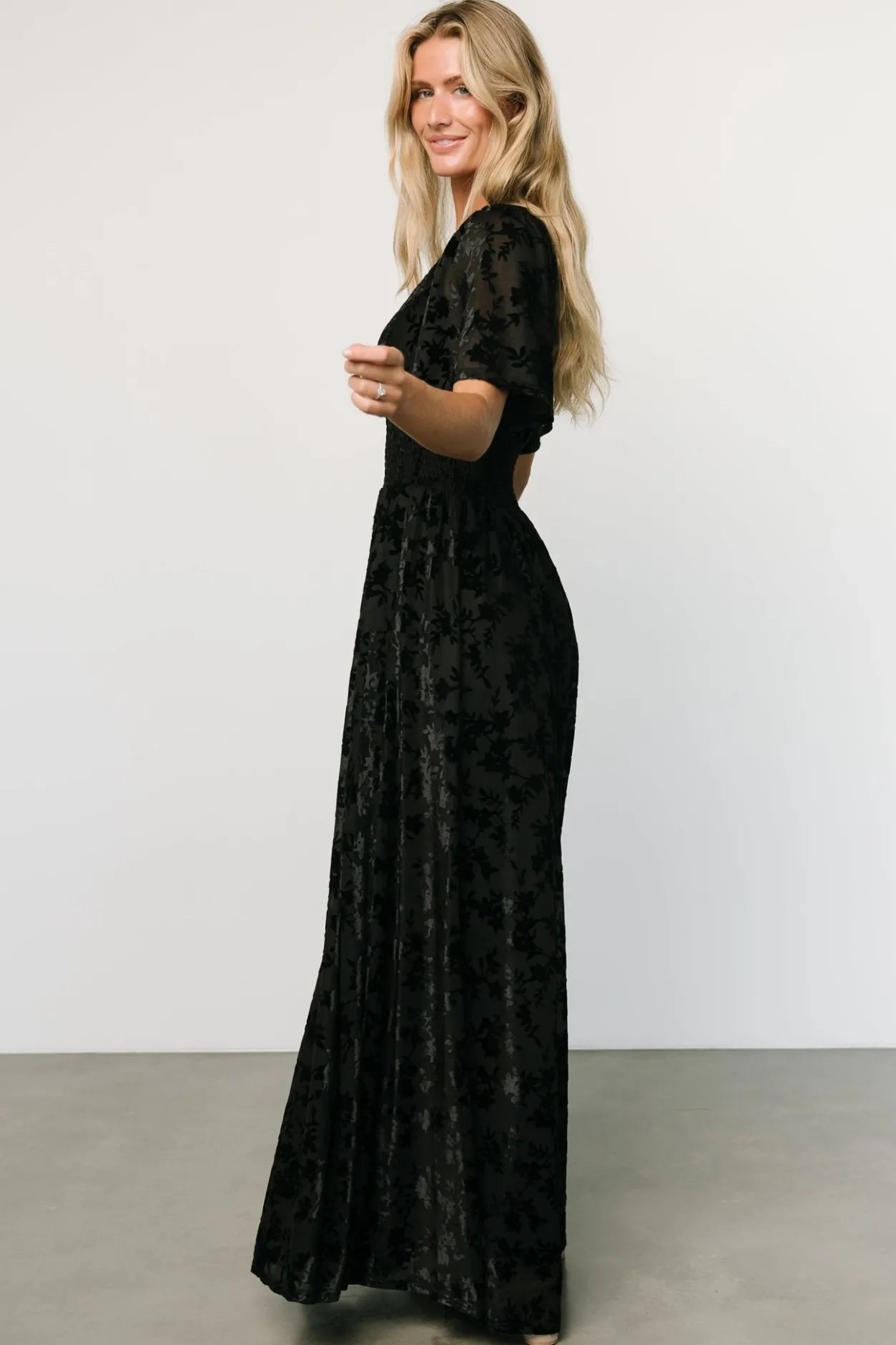 Clearance Baltic Born Veronica Velvet Maxi Dress | Black