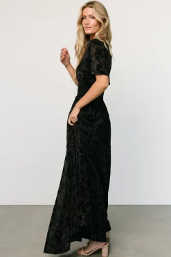 Clearance Baltic Born Veronica Velvet Maxi Dress | Black