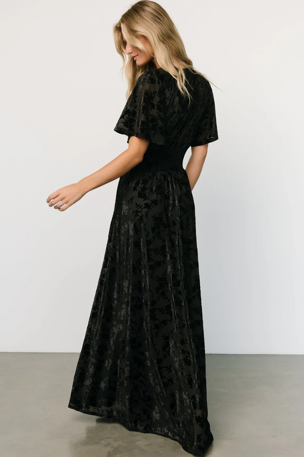 Clearance Baltic Born Veronica Velvet Maxi Dress | Black