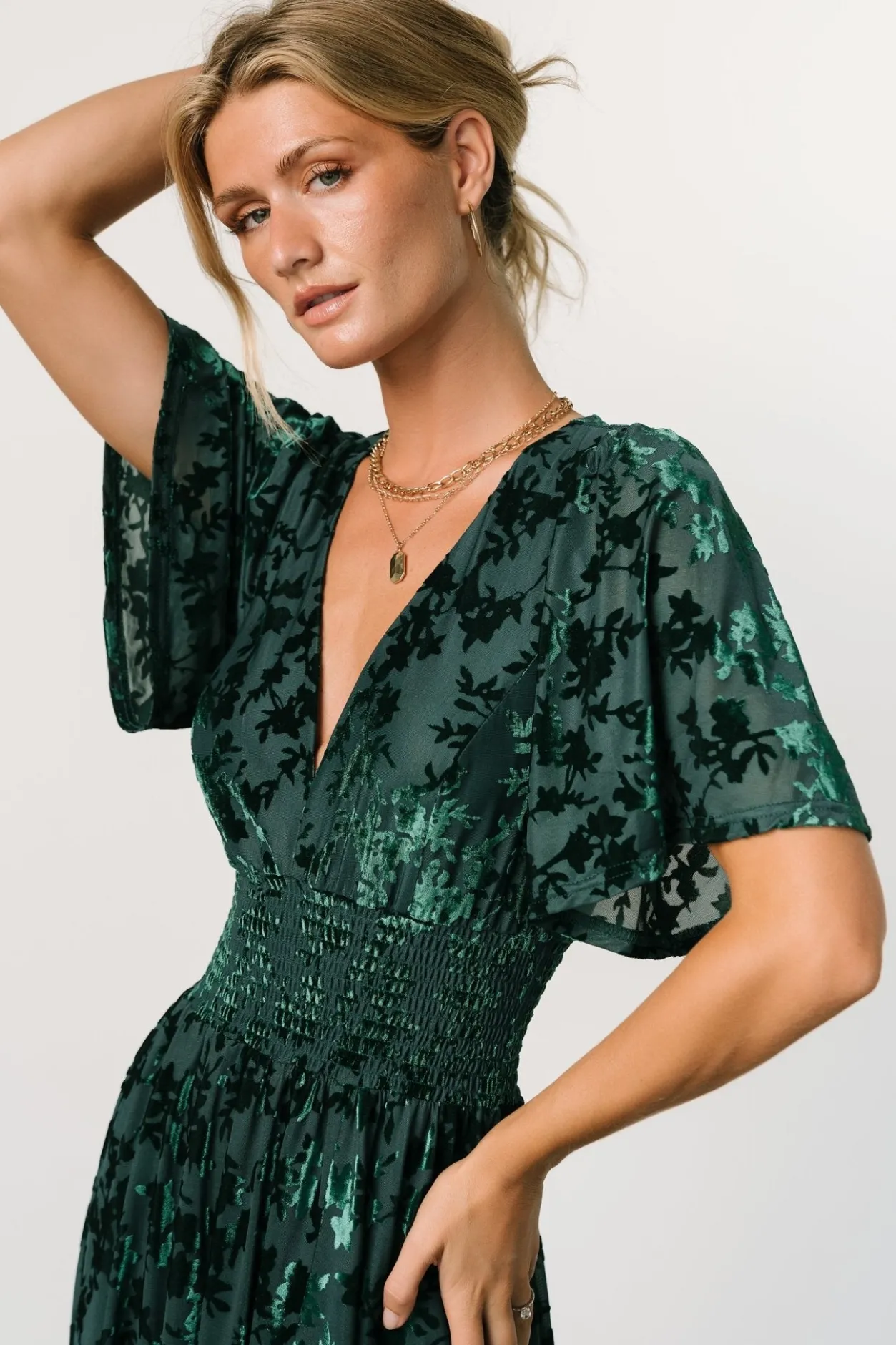 Outlet Baltic Born Veronica Velvet Maxi Dress | Green