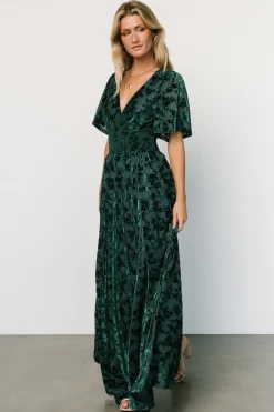 Outlet Baltic Born Veronica Velvet Maxi Dress | Green