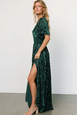 Outlet Baltic Born Veronica Velvet Maxi Dress | Green