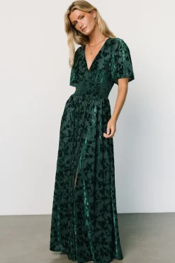 Outlet Baltic Born Veronica Velvet Maxi Dress | Green
