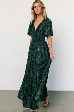 Outlet Baltic Born Veronica Velvet Maxi Dress | Green