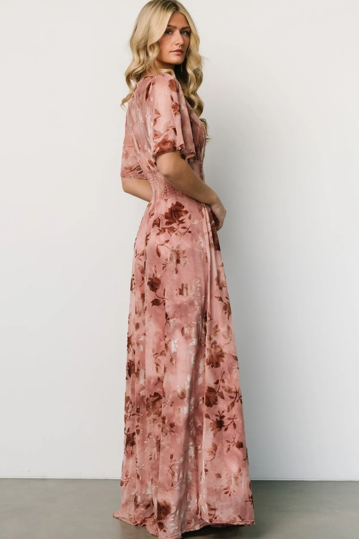 Best Baltic Born Veronica Velvet Maxi Dress | Blush