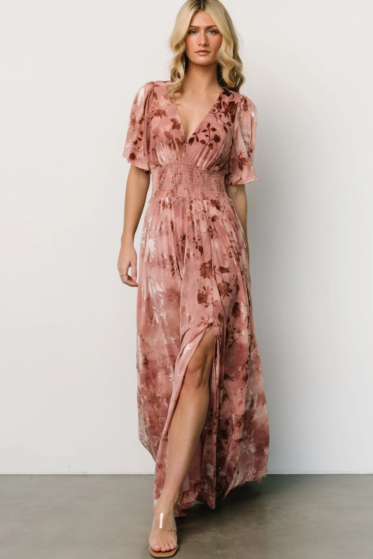 Best Baltic Born Veronica Velvet Maxi Dress | Blush