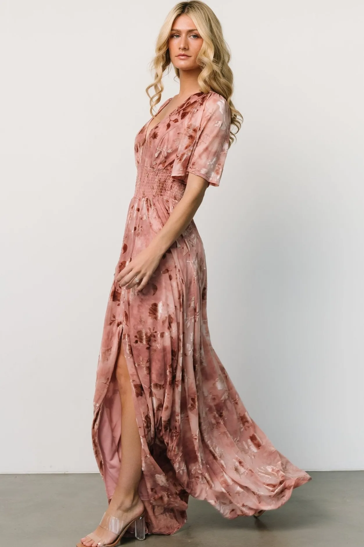 Best Baltic Born Veronica Velvet Maxi Dress | Blush