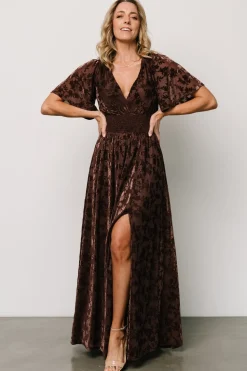 Sale Baltic Born Veronica Velvet Maxi Dress | Espresso